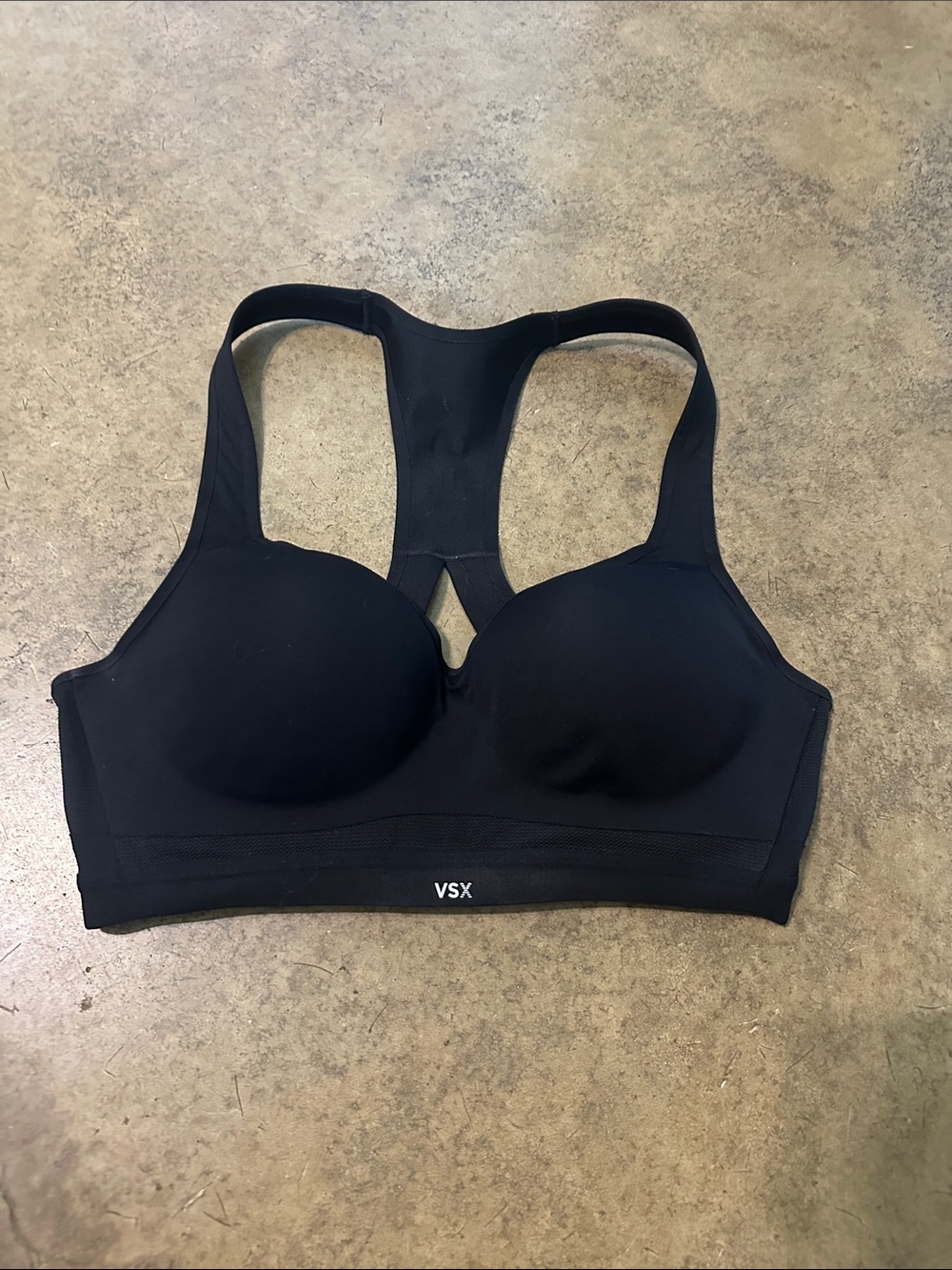 VSX Black Molded-Cup Racerback Sports Bra 36c